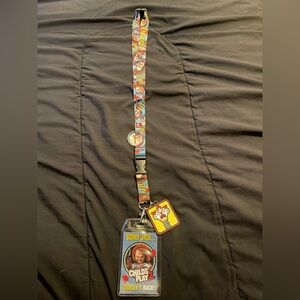 Chucky lanyard with pin and keychain